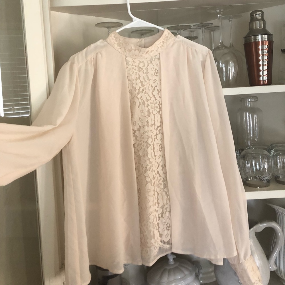 TopShop Cream Lace Blouse
